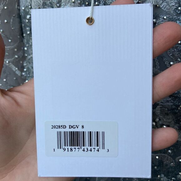 Mac Duggal Jewel Encrusted Long Sleeve Square Neck Gown 20285 NWT - Picture 9 of 9